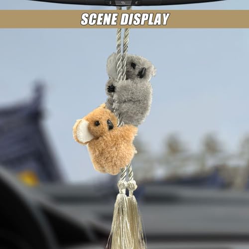 DUSCOKE Plush Swinging Koala Car Hanging Ornament & Rear View Mirror Charm