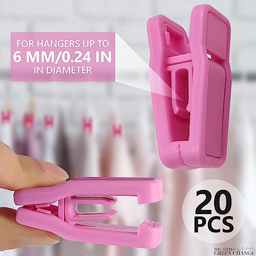 20-Pack Pink Plastic Hanger Clips for Baby Clothes & Pants