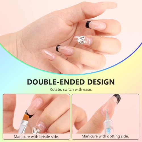 YOOVR 10-Piece Nail Art Brush and Dotting Tool Set for Gel Polish