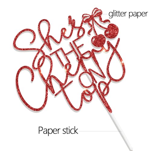 She's the Cherry on Top Cake Topper - Summer Fruit Party Decor