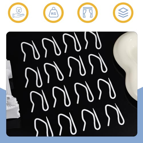 White Metal Curtain Hooks - 100 Pack, 1.2 Inch Drapery Pins