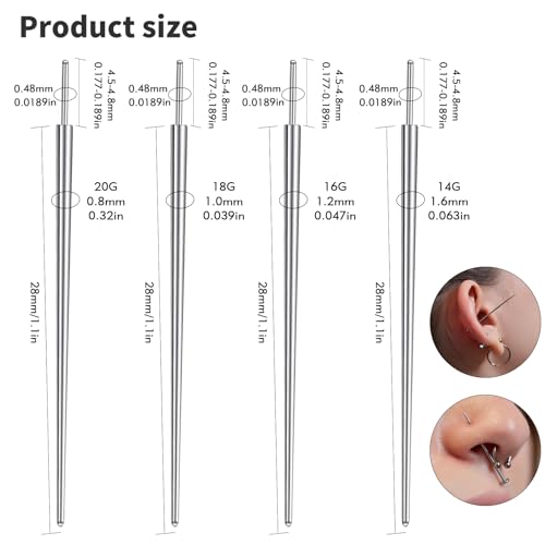 G23 Titanium Threadless Piercing Taper Insertion Tool Kit 4Pcs