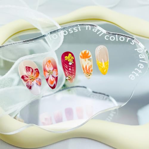 BUNLVDI Medium Almond French Press on Nails with Fall Maple Leaf and Gold Star Design
