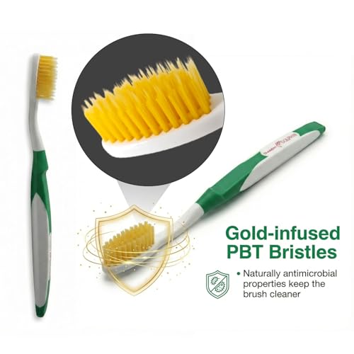 DUJINDENT Gold Infused Soft Toothbrush for Sensitive Gums & Plaque Removal