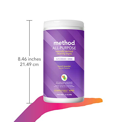 Method All-Purpose Cleaning Wipes, French Lavender, 70 Count (Pack of 6)