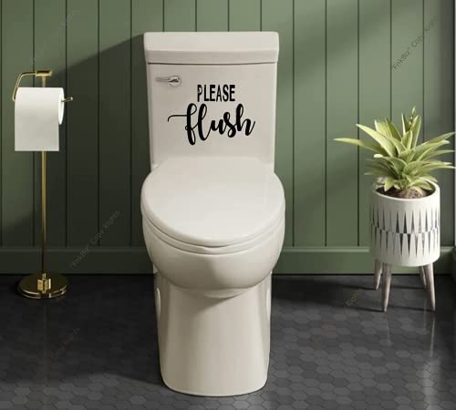 Please Flush Bathroom Decal - Vinyl Sticker for Toilet Seats