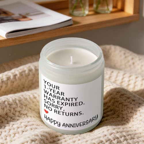 1 Year Anniversary Scented Soy Candle for Couples - White - SORRY NO RETURNS