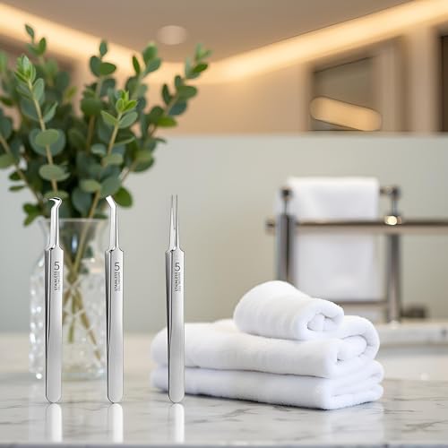 Blackhead Removal Tweezers Set 3Pcs Precision Stainless Steel Extractor