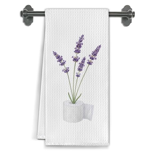 Lavender Hand Towels - Floral Microfiber Bathroom Decor, 16x24"