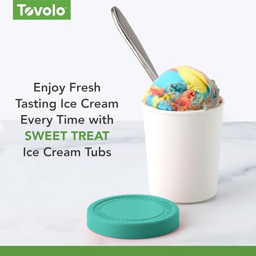 Tovolo 6oz Mini Ice Cream Containers Set of 4 - Reusable Food Storage with Silicone Lids
