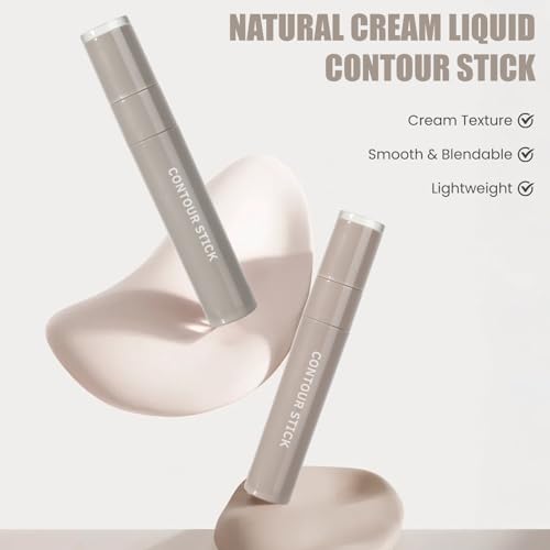 LYBHDAFA Cool Toned Liquid Contour Stick with Brush, Matte Cream Bronzer