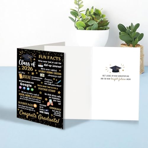 Qiavor Class of 2026 Graduation Card for Friends & Classmates - Funny Congrats Gift