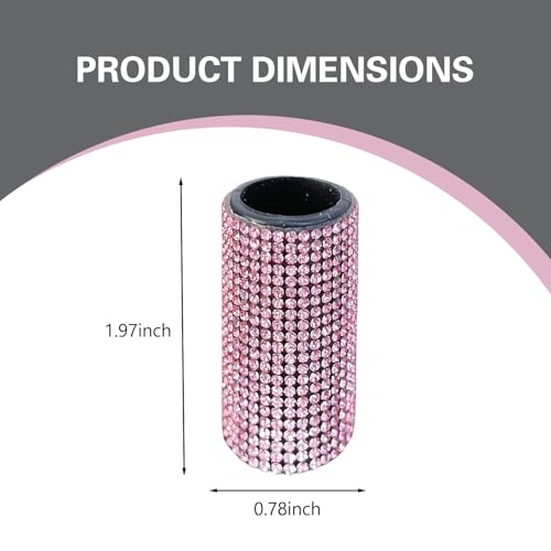 Hugwits Bling Car Lipstick Holder - Pink Rhinestone Self-Adhesive Stand