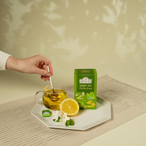 Ahmad Tea Green Tea Selection Variety Pack - 20 Tagged Tea Bags
