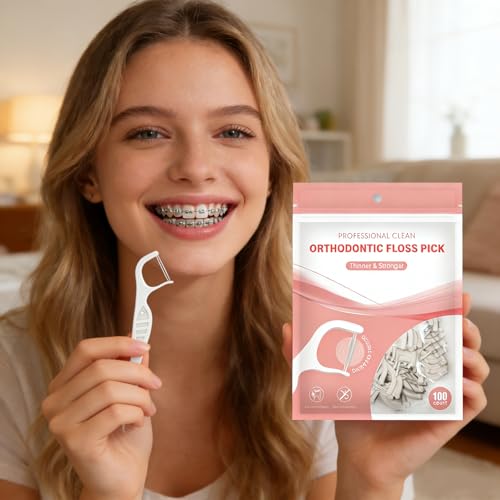 Orthodontic Flossers for Braces - 100 Count Dental Floss Picks