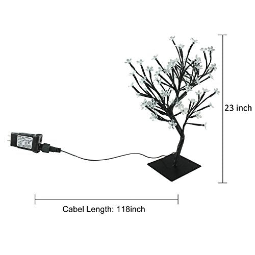 23 Inch Cherry Blossom Tree Lights with 90 LEDs - Warm White, 6in Variation