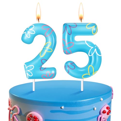 25th Birthday Candle - Sponge Cloud Design Cake Topper