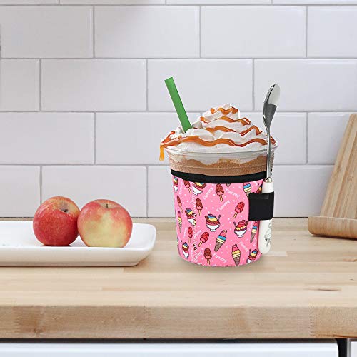 Homakover Neoprene Pint Ice Cream Sleeve Holder - Ice Cream Print (2 Pack)