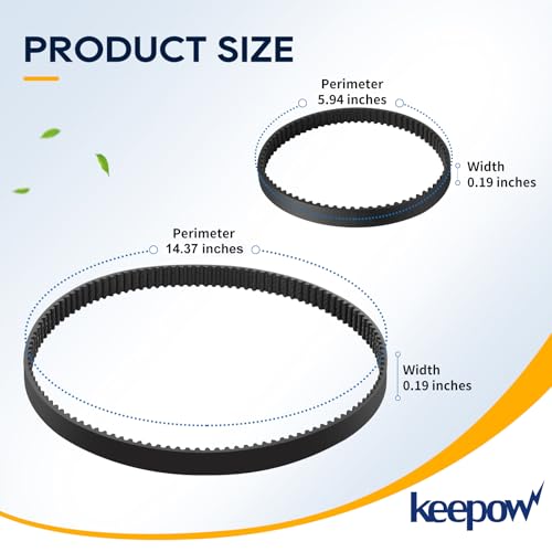 KEEPOW Vacuum Belt Set for Hoover Smartwash FH52000 Series - 1+1 Pack