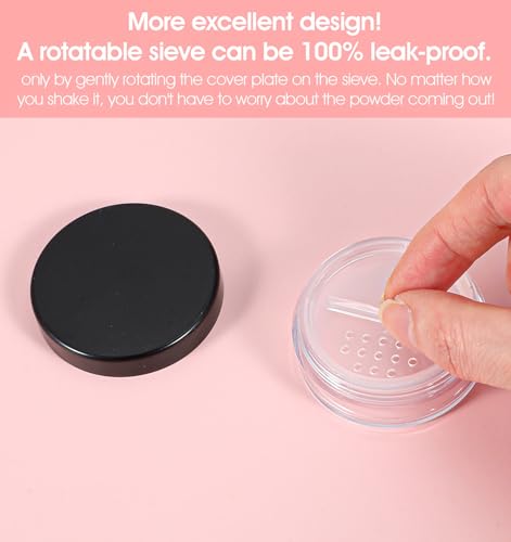 Thrymme 2 Pcs Loose Powder Container 10ml Refillable Travel Makeup Compact