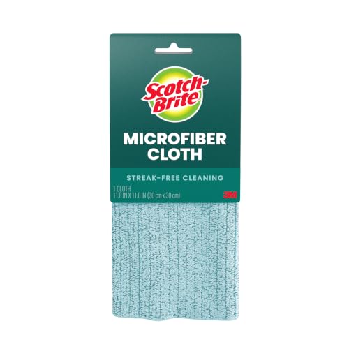 Scotch-Brite Microfiber Cleaning Cloth - Streak-Free Towel, 11.4 x 12.2 inches