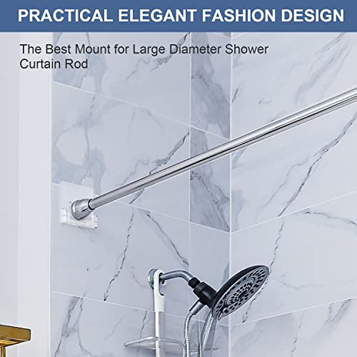 Kitosun Adhesive Shower Curtain Rod Holder, Clear Wall Mount Brackets - 1 Pair