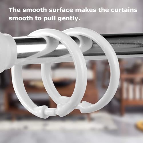 Clear Plastic Shower Curtain Hooks - 12 Pack O-Shaped Clips for Smooth Gliding