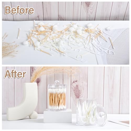 Clear Bathroom Organizer Tins with Lid - 2-Pack Storage Solution