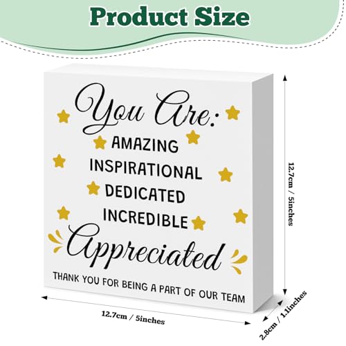 Wooden Box Sign - Inspirational Thank You Gift for Coworkers