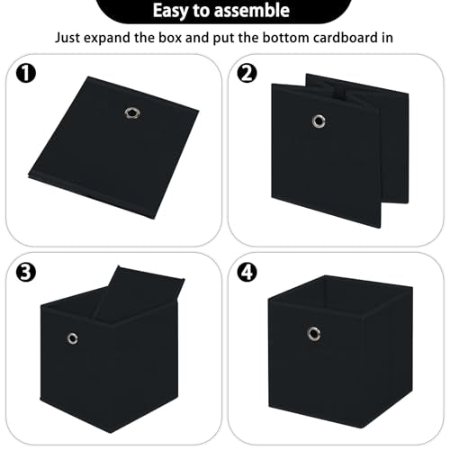 13-Inch Black Collapsible Fabric Storage Cube - 1 Pack
