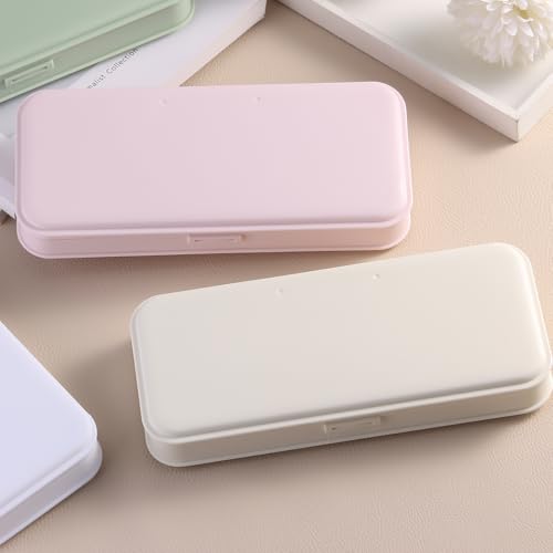 Nail Art Tool Organizer Box - Portable Pink Plastic Storage Case (8x3.5in)