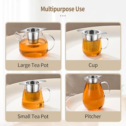 BOMANSI BOMS 2-Pack Stainless Steel Tea Infuser Set with Drip Tray