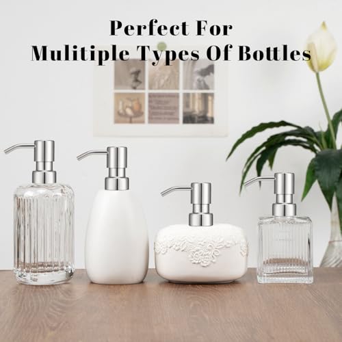 UHEY HOME 304 Stainless Steel Soap Dispenser Pump Replacement, 2 Pack, Silver