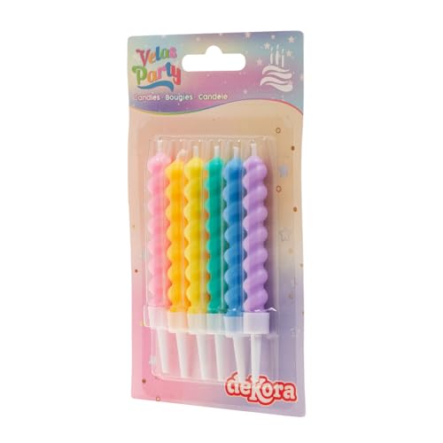 Spiral Taper Birthday Candles - Set of 6 Pastel Colors
