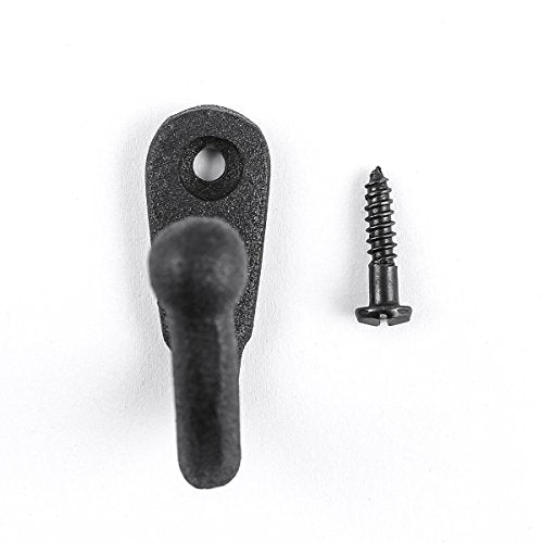 Renovators Supply Wrought Iron Single Wall Hook - Black Powder Coat (1 Pack)