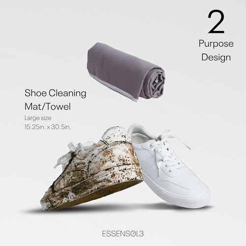 ESSENSOL3 Microfiber Shoe Cleaning Mat & Drying Towel - 19 x 17 Inch