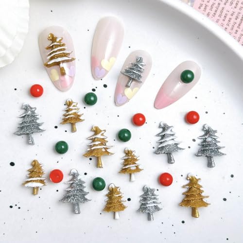 100Pcs Christmas Nail Charms 3D Resin Holiday Gems & Rhinestones