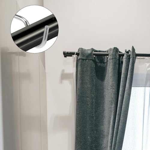 Zelphvt 4 Pcs Metal Curtain Rod Support Brackets, Middle Center Hook Hanger