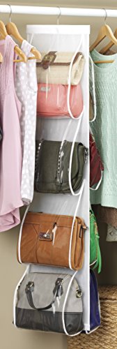 Whitmor Hanging Handbag File Organizer - 8-Pocket Clear Closet Storage