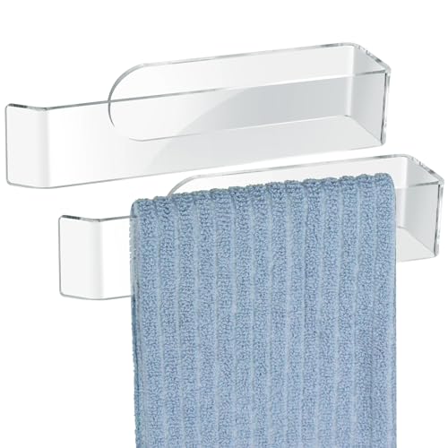 NiHome Clear Acrylic Hand Towel Rack - 2-Pack Adhesive Wall Bar