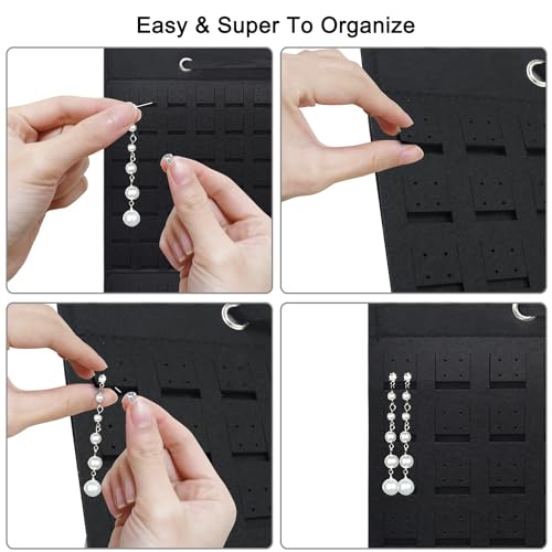 Large Capacity Earring Holder Organizer for 300 Pairs - Black