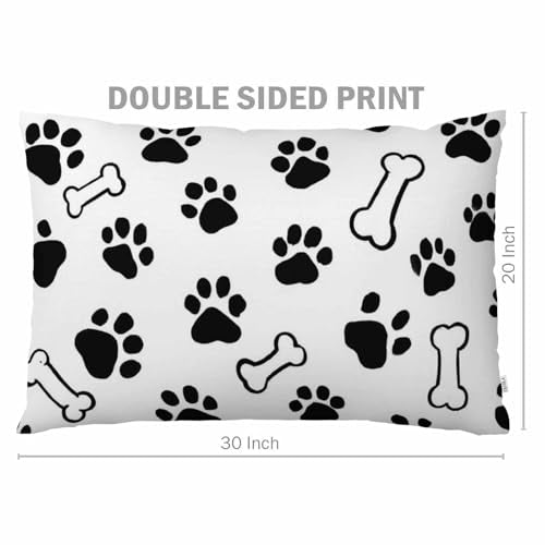 EKOBLA 20x30 Inch Dog Paw Print Throw Pillow Cover - Pack of 1, Multi-a28