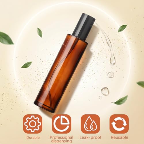 VASANA 2PCS 120ml Amber Glass Lotion Pump Bottles - Refillable