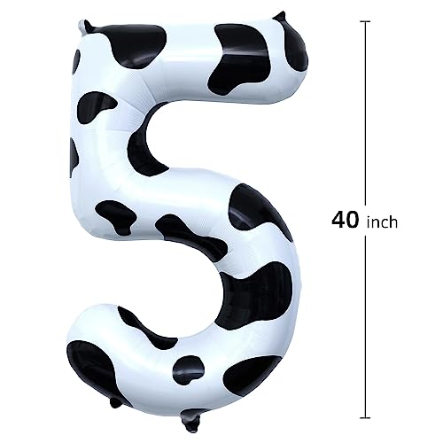 Giant Cow Print Number 7 Balloon for 7th Birthday Party