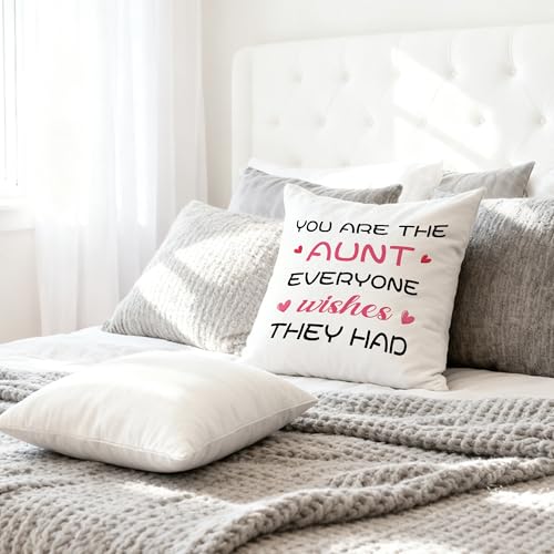 Personalized Aunt Throw Pillow Cover - 18x18 Inch Gift