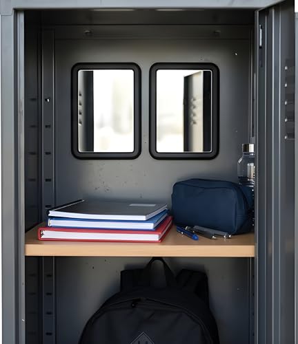 Bexter Magnetic Locker Mirror 5.25x7 Real Glass Black Frame