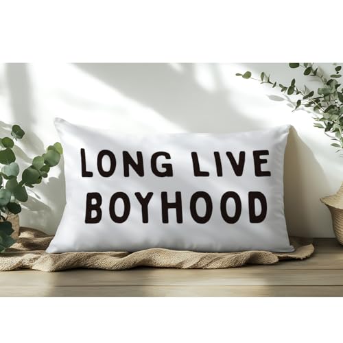 Long Live Boyhood Throw Pillow Cover 12x20 - Boys Room Decor