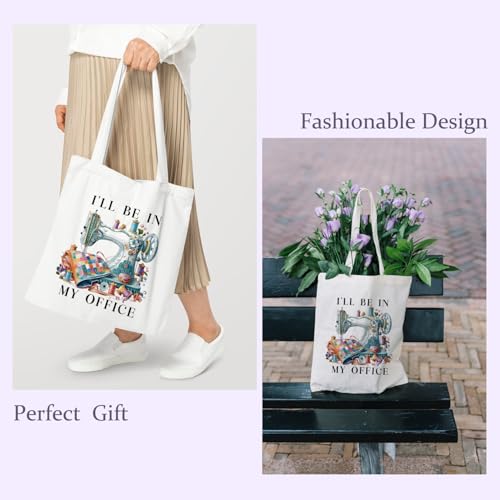 ChicimIn Sewing Tote Bag - Canvas Gift for Knitters & Sewers (Style 04)