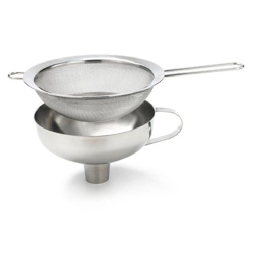 iSi Funnel & Sieve - Stainless Steel Combination Set with 700ml Capacity - Universal Fit, Compatible with Cream Whippers, Canning Jars, Bottles - Dishwasher Safe, Professional Kitchen Accessories