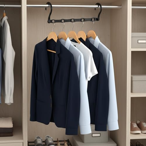 Utopia Home Space Saving Hangers – 10 Pack Collapsible Black Closet Organizers